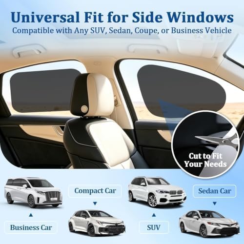 4PCS Car Window Shades, Roll Windows Down丨Static Cling丨No Impact On Driving - Image 5