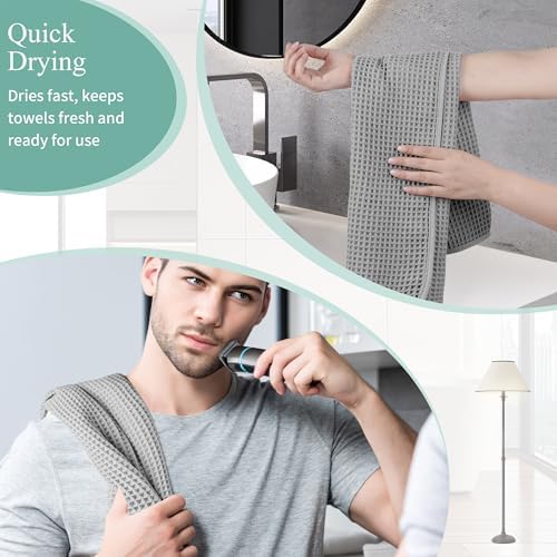 Microfiber Waffle Hand Towels, 2 Pieces, Fast Drying, Lint Free 430 GSM - Image 5