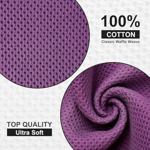 Kitinjoy 100% Cotton Kitchen Dish Cloths, 6 Pack Waffle Weave Ultra Soft - Image 2