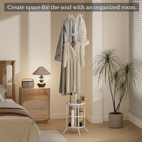 Coat Rack Freestanding with Umbrella Holder – Metal Hanger Stand, Hall Tree - Image 5