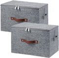 2PCS Storage Bins with Zipper Lids Decorative Lidded Basket Box by VinneGenzz
