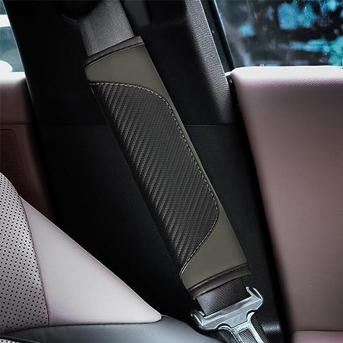 AUCELI 2PCS Carbon Fiber Car Seat Belt Cover, Breathable Leather - Image 5