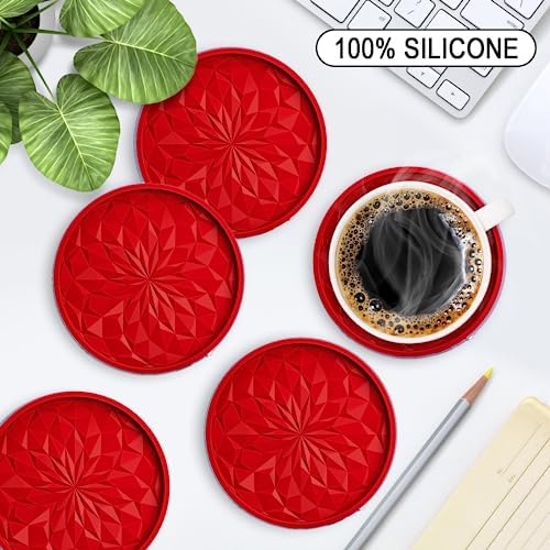 ME.FAN Silicone Coasters with Holder, Drinking Coasters - Image 2