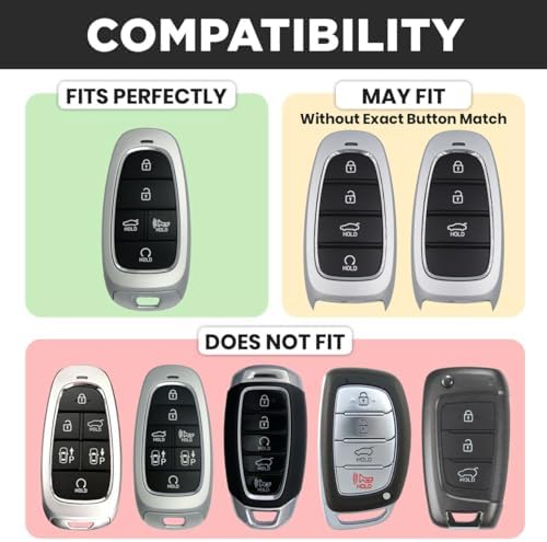 Lucrum Compatible with Hyundai Key Fob Cover & Keychain - Image 2