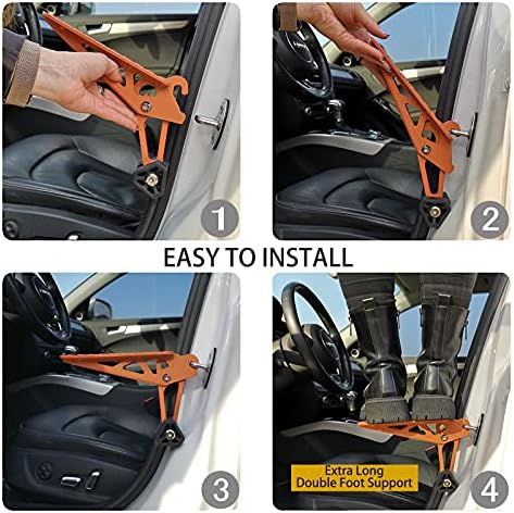 TOOENJOY Universal Fit Car Door Step, Foldable Roof Rack Door Step Up on Door - Image 2