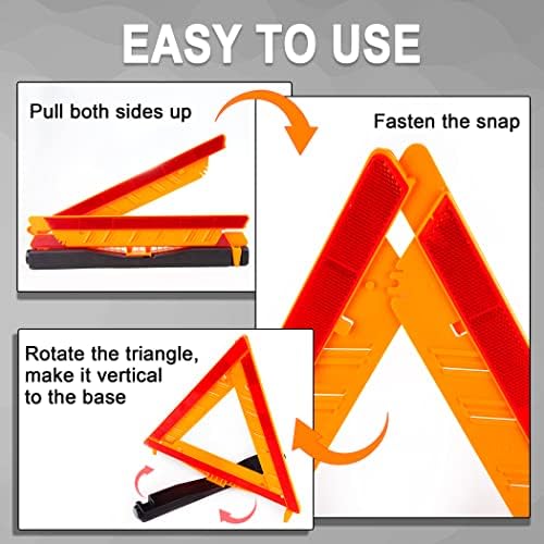 CARTMAN 12PK DOT Approved Foldable Road Safety Warning Triangles - Image 5