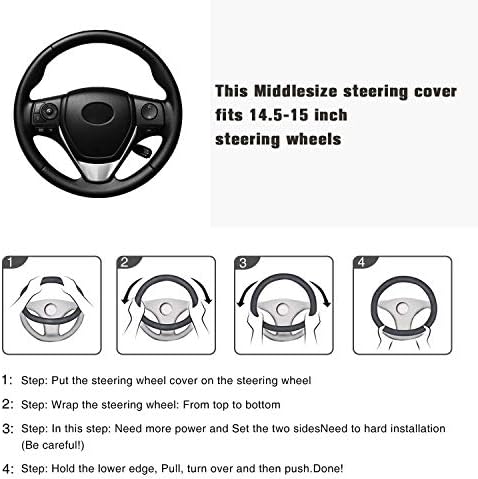 Flying Banner car Steering Wheel Cover Faux Leather Massage Universal fit 3D - Image 6