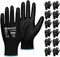 KAYGO Safety Work Gloves for Men Women, PU Coated Palm & Fingers by KAYGO