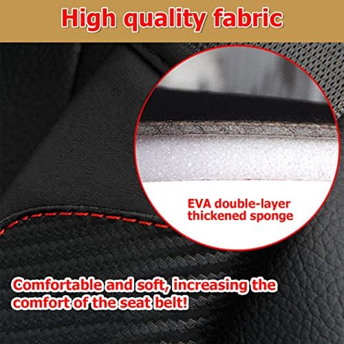 AUCELI 2PCS Carbon Fiber Car Seat Belt Cover, Breathable Leather - Image 4