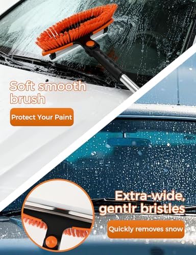 41" Extendable Ice Scrapers for Car Windshield 2-in-1 Snow Brush for Car Snow - Image 3