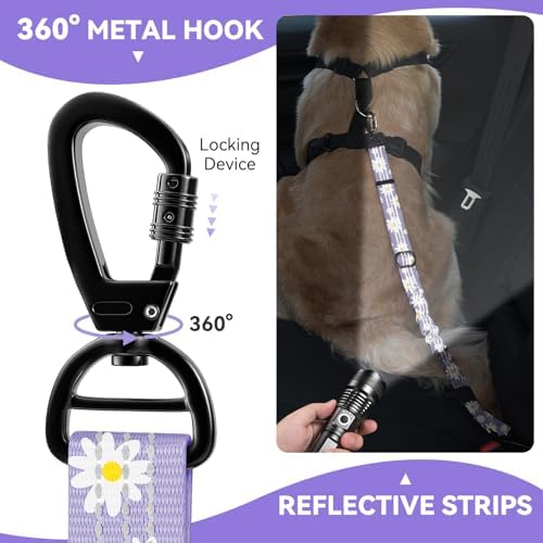 Pawaboo 2Pack Dog Car Seatbelt, 3-in-1 Dog Tether - Image 2