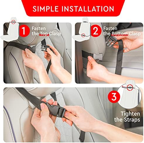 Helteko Back Seat Protector for Car, 2 Pack Premium Kick Mats for Kids - Image 4
