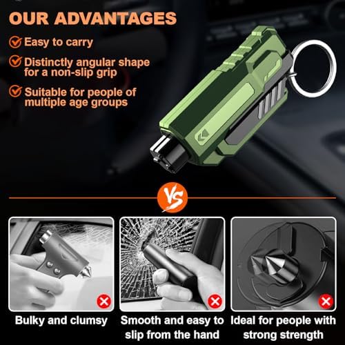 Window Breaker Seatbelt Cutter, 2 in 1 Emergency Keychain Car Escape Tool - Image 3