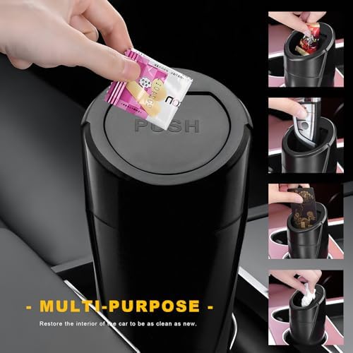 Car Trash Can Bin with Lid, Leakproof Portable Garbage Trash Bin Mini Cup - Image 5