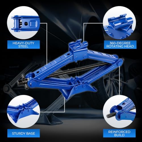 Scissor Car Jack, 2 Ton Portable Tire Changing Kit - Image 2