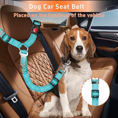 Seyezo Dog Car Seat Belt for Car, 2 Piece Set Retractable Dog Car Harness - Image 3