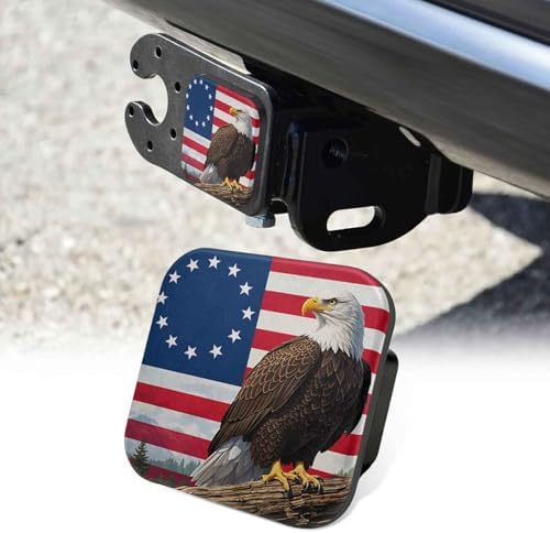2 Inch American Flag Bald Eagle Trailer Hitch Cover Rubber Receiver Tube Plug by Unknown