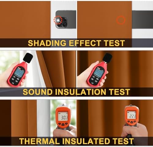 Yakamok Burnt Orange 100% Blackout Curtains 63 Inches Long 50" Wide 2 PCS - Image 5