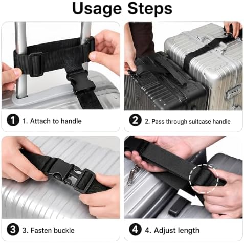 2 Pack Luggage Straps for Suitcases, Luggage Straps - Image 4