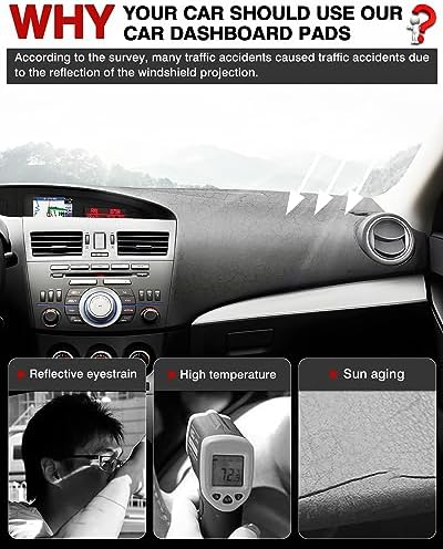 Autorder Dashboard Cover Mat for 2010-2013 Mazda 3 Sedan/Hatchback/MazdaSpeed3 - Image 2