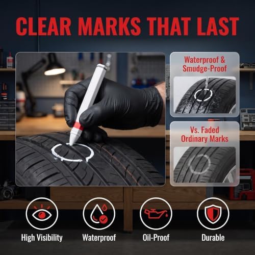 Beaupretty White Wax Tire Paint Marker Pen - Image 3