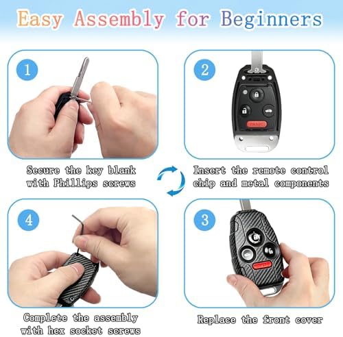 Key Fob Shell for Honda Accord, Civic EX, Carbon Fiber - Image 7