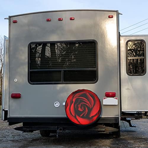 KiuLoam Vibrant Red Rose Flower Spare Tire Cover Polyester Universal Sunscreen - Image 6