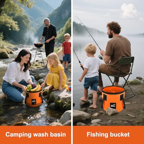 5 Gallon Bucket for Cleaning, Collapsible Mop Bucket Wash Basin Foldable Car - Image 5