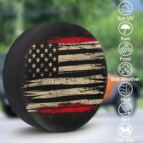 Flag Spare Tire Cover 17in Spare Wheel Covers Tire Storage Cover - Image 3