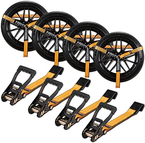 4 Pack Ratchet Car Tie Down Strap by KODIAKSTRAPS