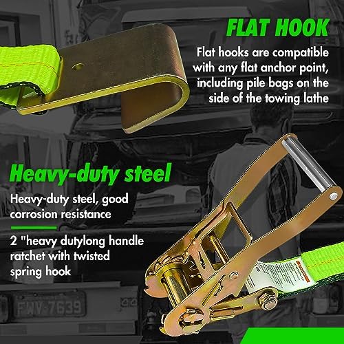 Tire Straps, 4 Pack 2"x96" Car Tie Downs - Image 4
