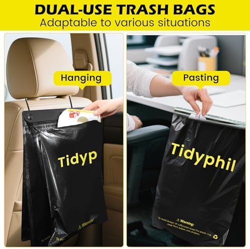 50 PCS Disposable Hanging Car Garbage Bags, Car Trash Can Substitute. Black - Image 4