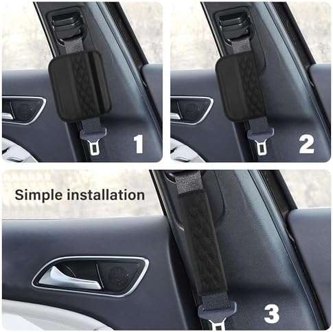 2PCS Car Seat Belt Cover Pads, Leather Seatbelt Covers Protect Shoulder and - Image 6