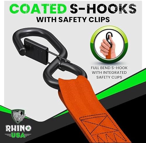 Rhino USA Retractable Ratchet Straps - 1in x 10ft - Image 5
