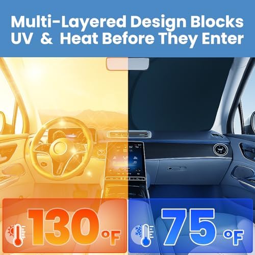 Magnelex Windshield Sun Shade for Kia Soul 2014-2019, Foldable Car Window - Image 3