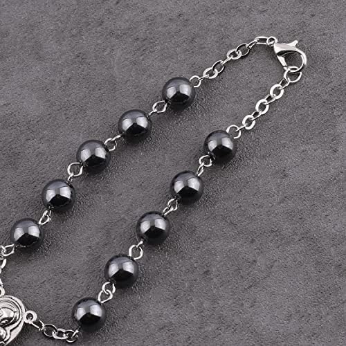 Hematite Beads Auto One Decade Car Rosary Clasp Terra Jerusalem Medal - Image 5