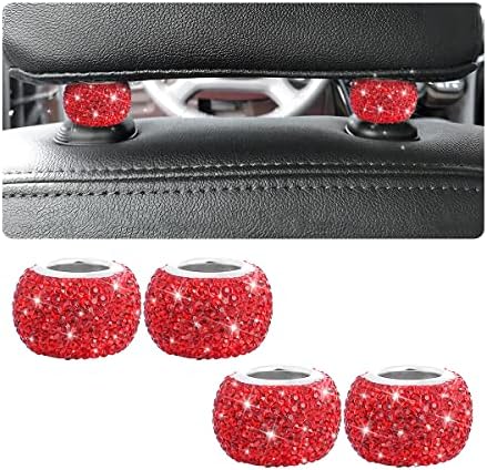 XINLIYA 4 Pack Car Headrest Collars, Bling Car Head Rest Collars Rings Decor by XINLIYA