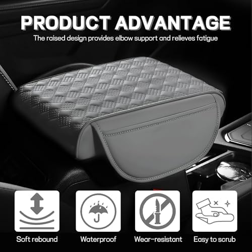 Car Armrest Cushion, 12.2"x8.3" Memory Foam Console Pad - Image 3