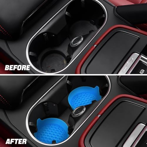 Zpana 4PCS Car Cup Holder Coasters, Silicone Non-Slip Vehicle Cup Recessed Mats - Image 5