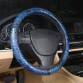 Blue Crocodile Skin Car Steering Wheel Cover, Faux Leather, Universal 15 Inches by Follicomfy
