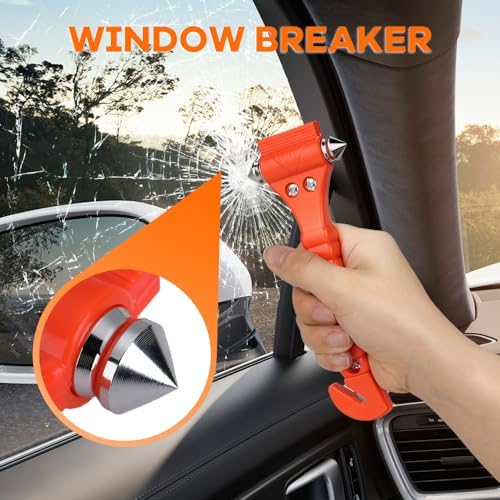 SINSEN Car Safety Hammer, Window Glass Hammer Breaker and Seat Belt Cutter - Image 3