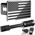 Heavy American Flag Metal Trailer Hitch Covers by TOEASYTY