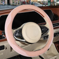 Nappa Leather Pink Steering Wheel Cover Women Large 16 inch by Binsheo