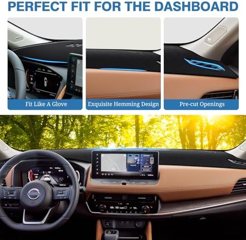 FIILINES Dash Cover for 2021-2025 2026 Nissan Rogue Accessories, Dashboard Mat - Image 4