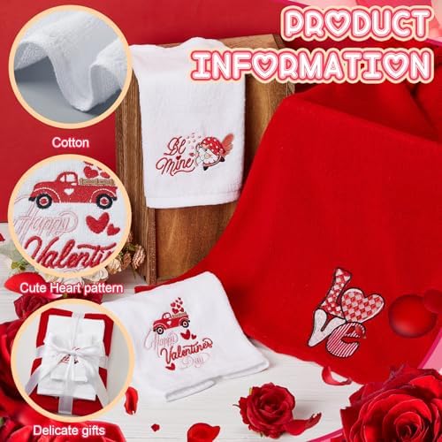 Peryiter 3 Pack Valentine Love Decorative Bath Towel Set - Image 4