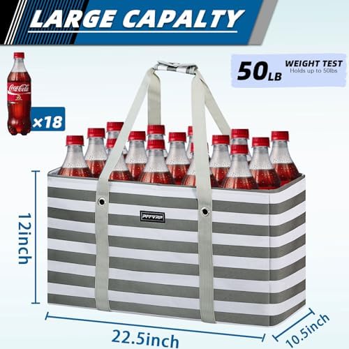 Stand Up Extra Large Utility Tote Bag, Foldable Reusable Grocery Bags - Image 4