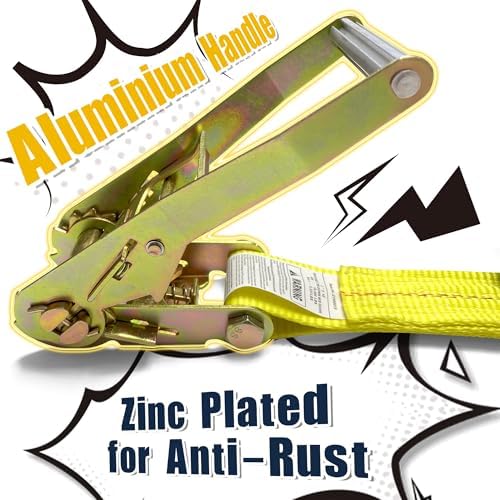 KJE Ratchet Straps Heavy Duty, 000 Lbs Max Break Strength, Tie Down Ratcheting - Image 3