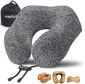 napfun Neck Pillow for Travel, Memory Foam Airplane Pillow, Full Grey by NAPFUN