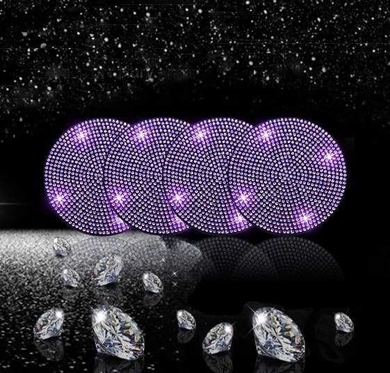 NBTEPEM 4pcs Bling Car Cup Holder Coaster, 2.75 inch Anti-Slip Shockproof - Image 7