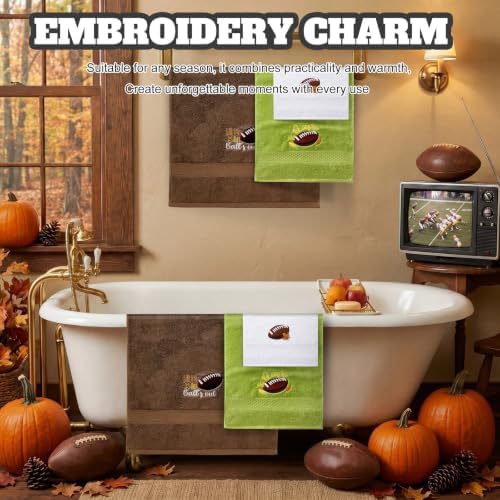 Peryiter 3 Pack Football Decorative Bath Towel Set - Image 4